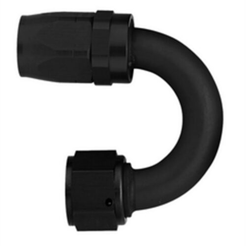 #6 180 Deg Hose End Black