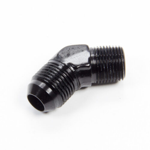 45 Deg Alum #8 to 3/8npt Fitting Black