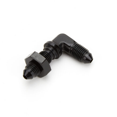 Alum 90 Deg Bulkhead Union #3 Flare Black