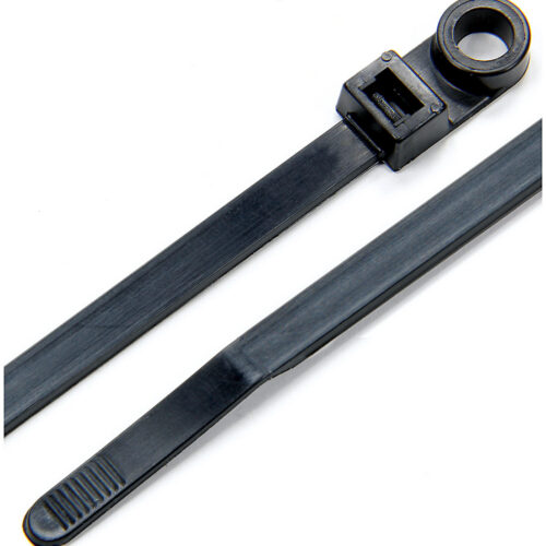 Wire Ties Black 8.00 w/ Mounting Hole 25pk