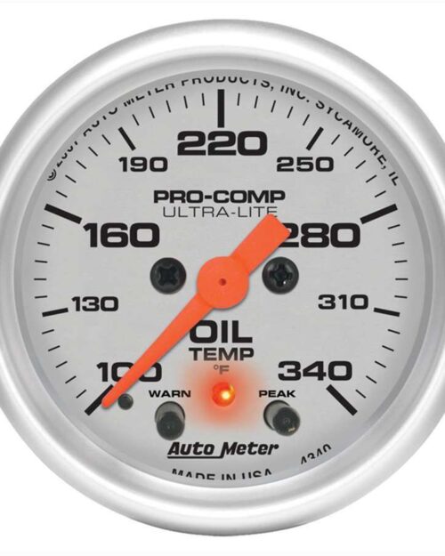 2-1/16in U/L Oil Temp Gauge w/Peak & Warning