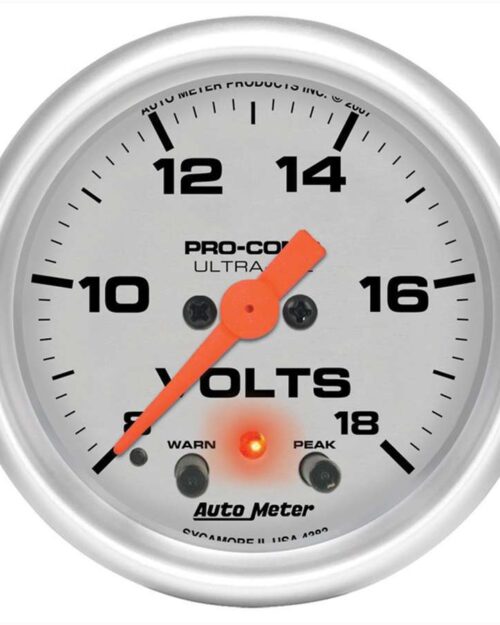 2-1/16in U/L Volt Gauge w/Peak & Warning