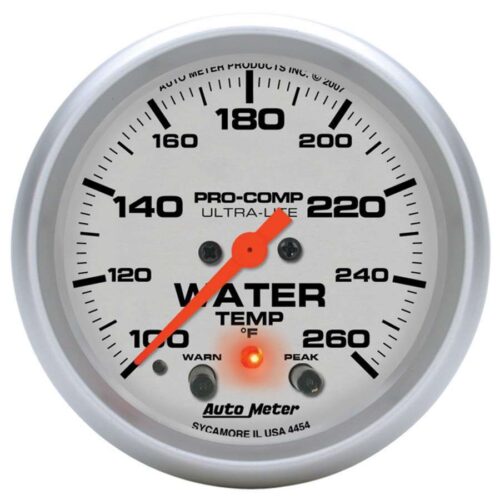 2-5/8in U/L Water Temp Gauge w/Peak & Warning