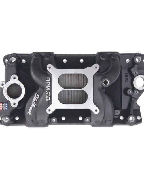 SBC Performer RPM A/G Manifold - Black Finish