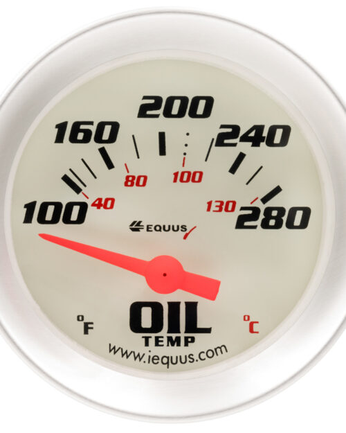 2.0 Dia Oil Temp Gauge Silver  100-280