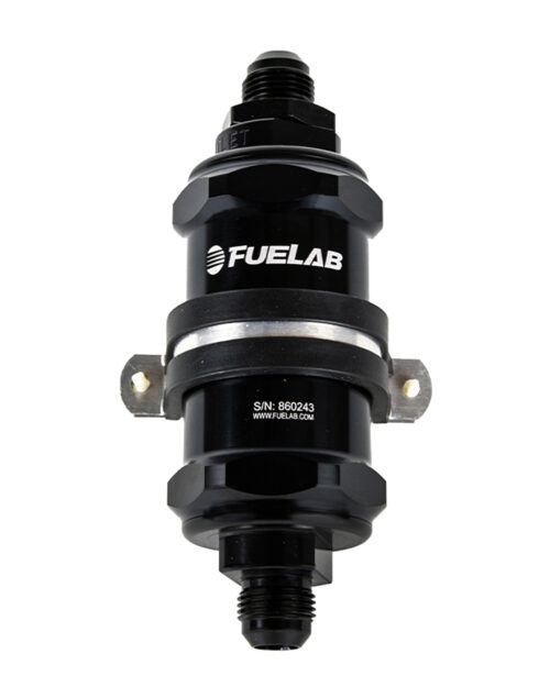 Fuel Filter In-Line 3in 6 Micron 8AN Chk Valve