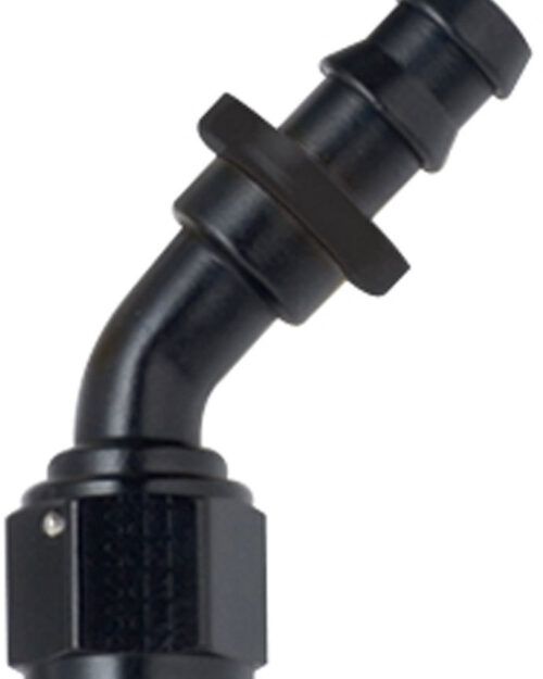 Hose Fitting #16 45 Deg Push Lock Black