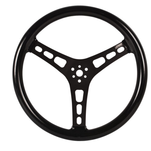 Steering Wheel 15in Blk Dished Rubber Coated