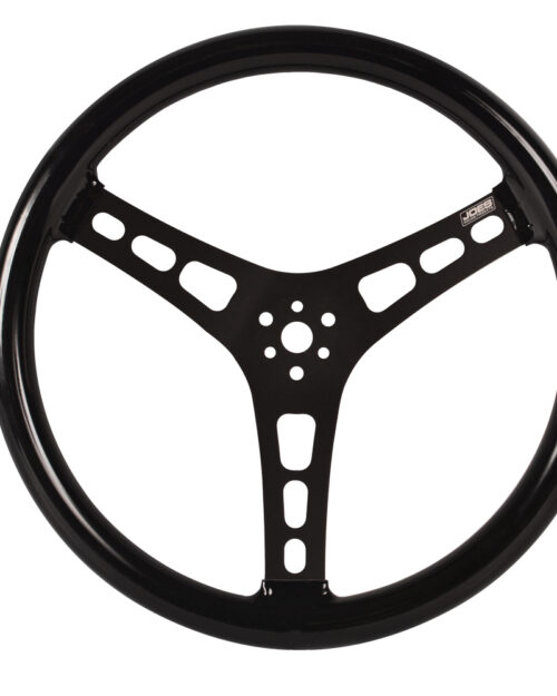 Steering Wheel 15in Blk Dished Rubber Coated