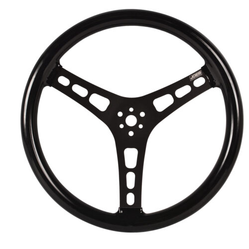 Steering Wheel 15in Flat Rubber Coated w/ Black