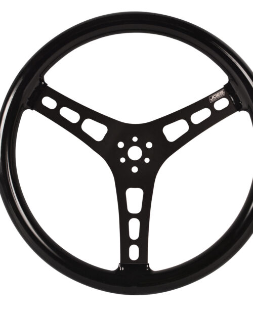 Steering Wheel 15in Flat Rubber Coated w/ Black
