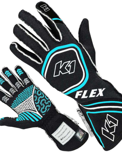 Glove Flex Small Black / Flo Blue SFI / FIA
