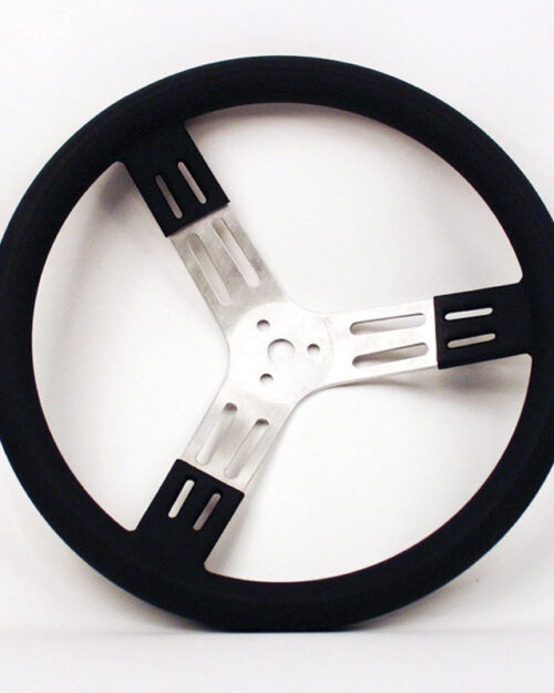 15in Steering Wheel Blk Alum Smooth Grip