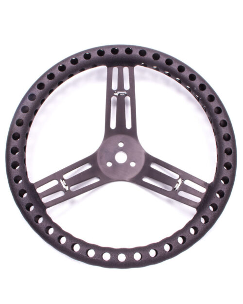 Streering Wheel 14in Dished Drilled Black