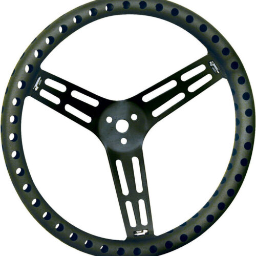 Steering Wheel 15in Dished Drilled Black