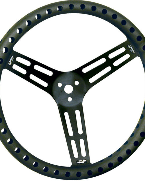 Steering Wheel 15in Dished Drilled Black