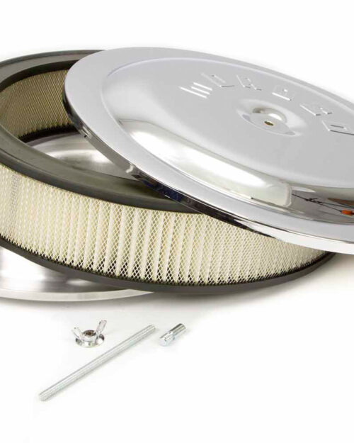 14x3 Air Cleaner Kit w/Raised Bottom Chrome