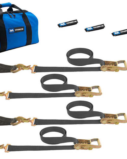 4 Tie Downs Direct Hook & 4-24in Axle Straps