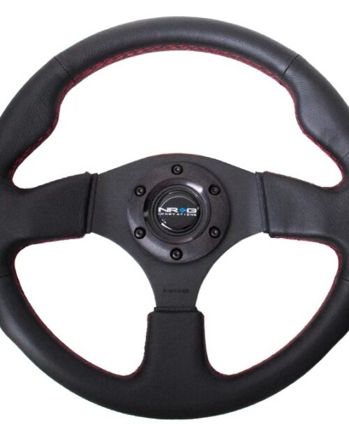 Steering Wheel 320mm Flt Bottom Black Leather
