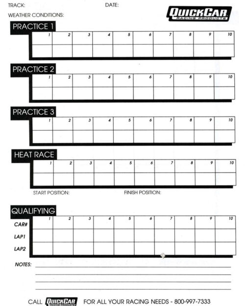 Time Organizer Sheets 100 Lap (50PK)