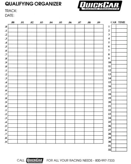 Qualifying Organizer Sheets (50pk)