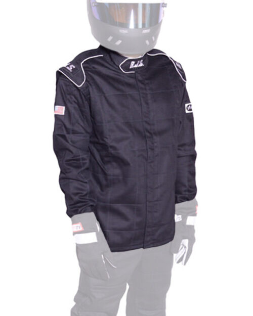 Jacket Black Large SFI-1 FR Cotton