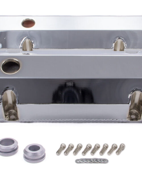 SBC Alum Fabricated Tall V/C Chrome