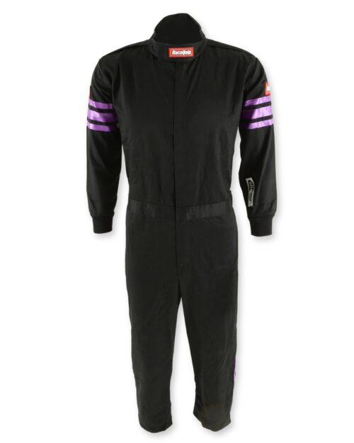 Black Suit Single Layer Kids Small Purple Trim