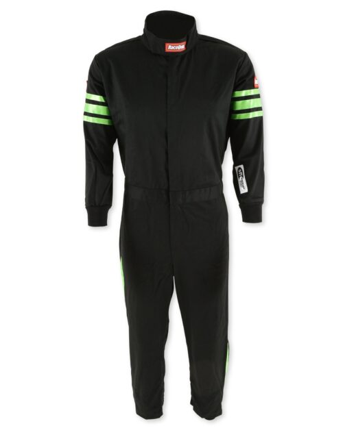 Black Suit Single Layer Kids Medium Green Trim