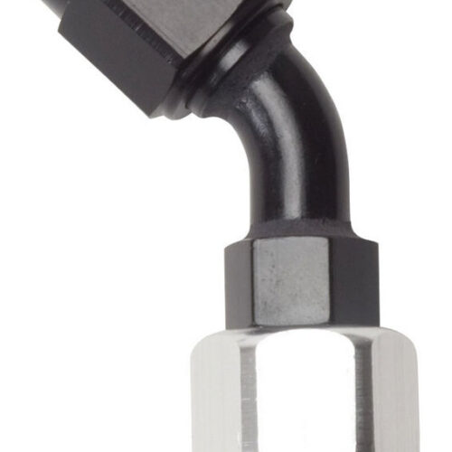 #6 45 Deg Hose Fitting Black/Silver