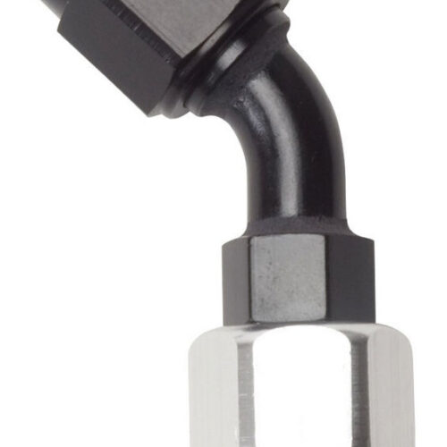 #12 45 Deg Hose End Black