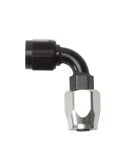 #8 90 Degree Hose End Black/Silver