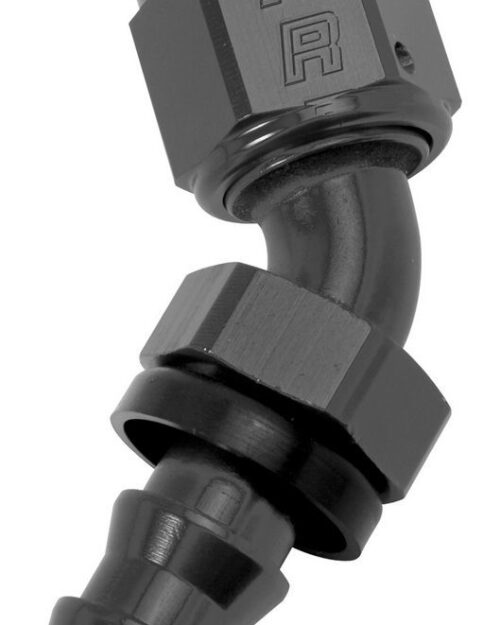 Twist-Lok Hose End #6 45 Deg Black