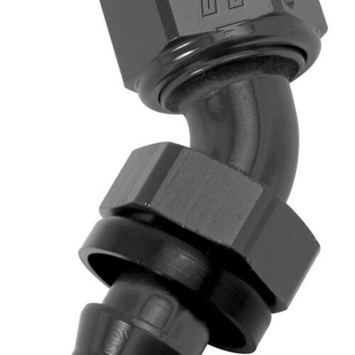 Twist-Lok Hose End #8 45 Deg Black
