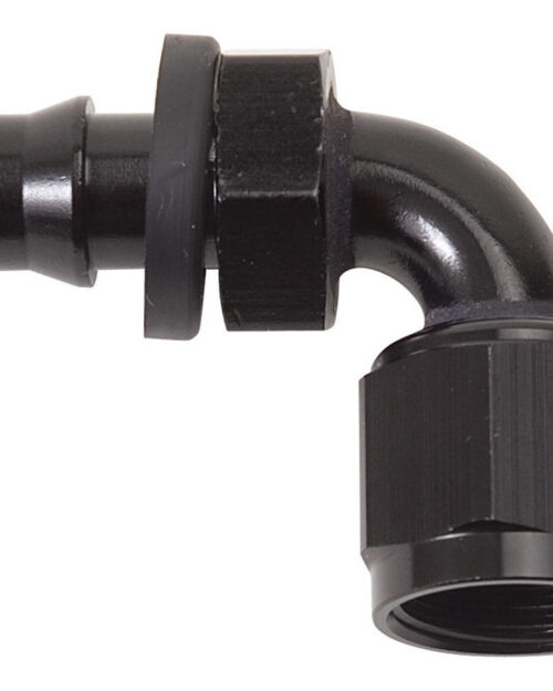 Twist-Lok Hose End #8 90 Deg Black