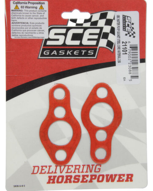 SBC Water Pump Gasket Set w/Steel Carrier 2pk