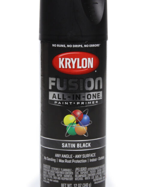 Paint Satin Black 12oz Krylon Fusion