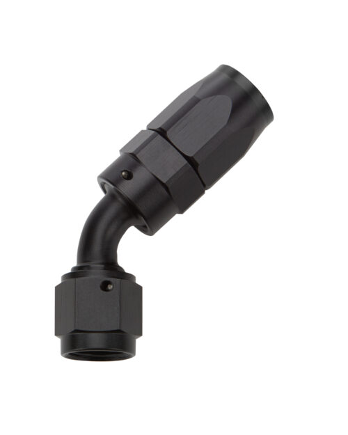 Reusable Hose End Black 45 Deg Elbow -6