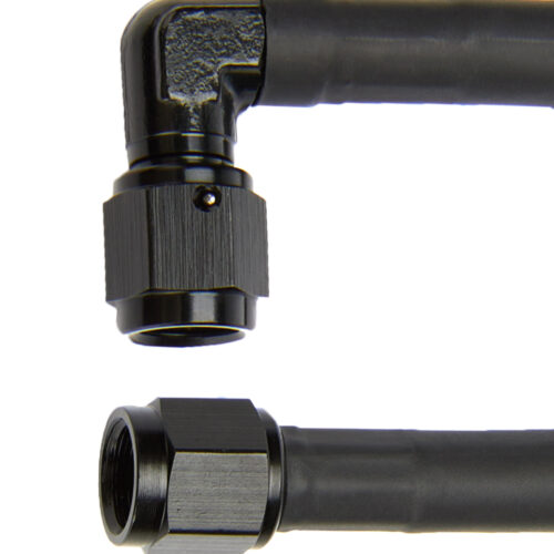 Coated Braided Line 24in #4 Hose -4 90 Deg/-4 Str