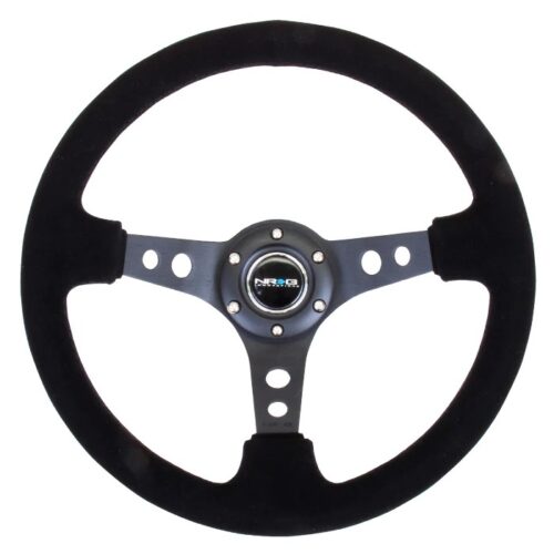 Steering Wheel 350mm 3in Dish Black Suede