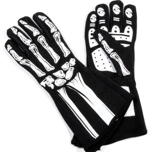 Double Layer White Skeleton Gloves X-Large
