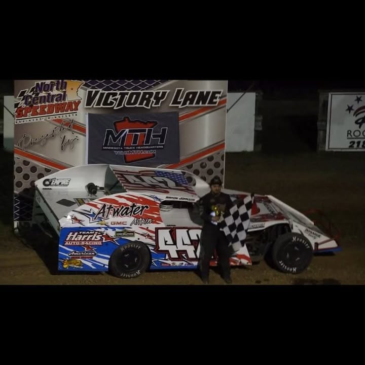 Aaron Johnson claimed the top spot at North Central Speedway, leading the way in a strong showing for Harris Auto Racing!