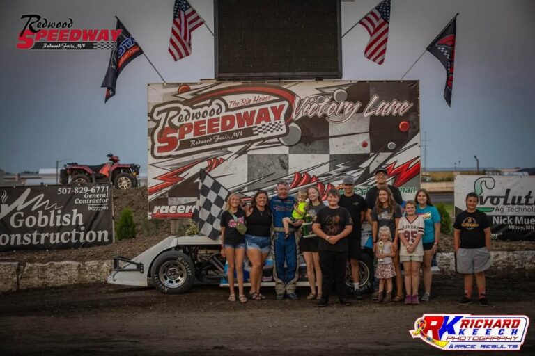 Dan Menk added another feature win to his season Saturday night, parking his Harris Modified in Victory Lane at Redwood Speedway!