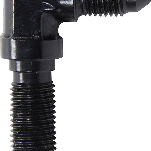 Allstar black anodized 90 degree -3AN to -3AN male bulkhead union, Harris SKU 811-03